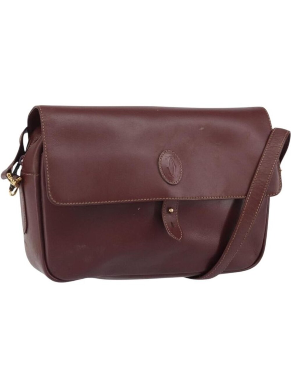 CARTIER Must Line Shoulder Bag Leather Bordeaux Gold - Picture 1 of 16